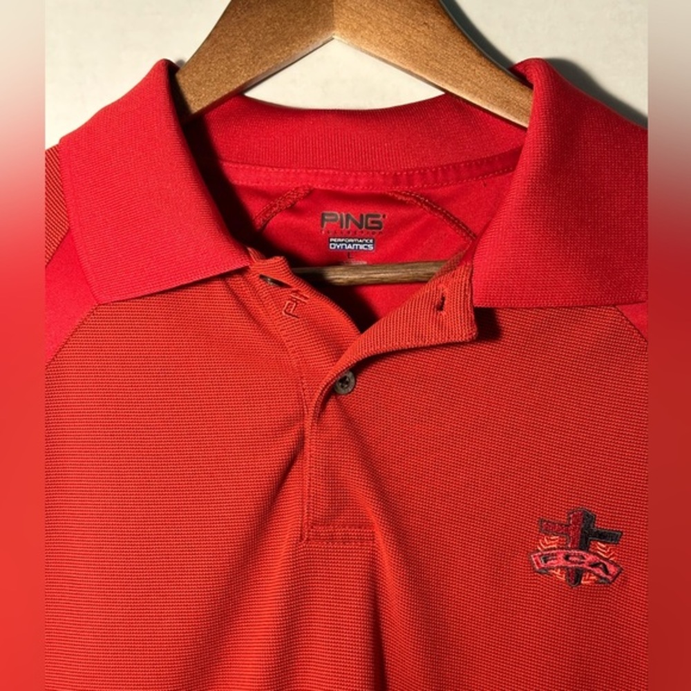 PING Men’s Golf Polo. FCA Fellowship‎ Of Christian Athletes. Red. Large.